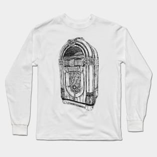 Antique Juke Box Drawing Long Sleeve T-Shirt